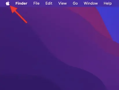 روی منوی Apple واقع در گوشه سمت چپ بالای صفحه کلیک کنید.