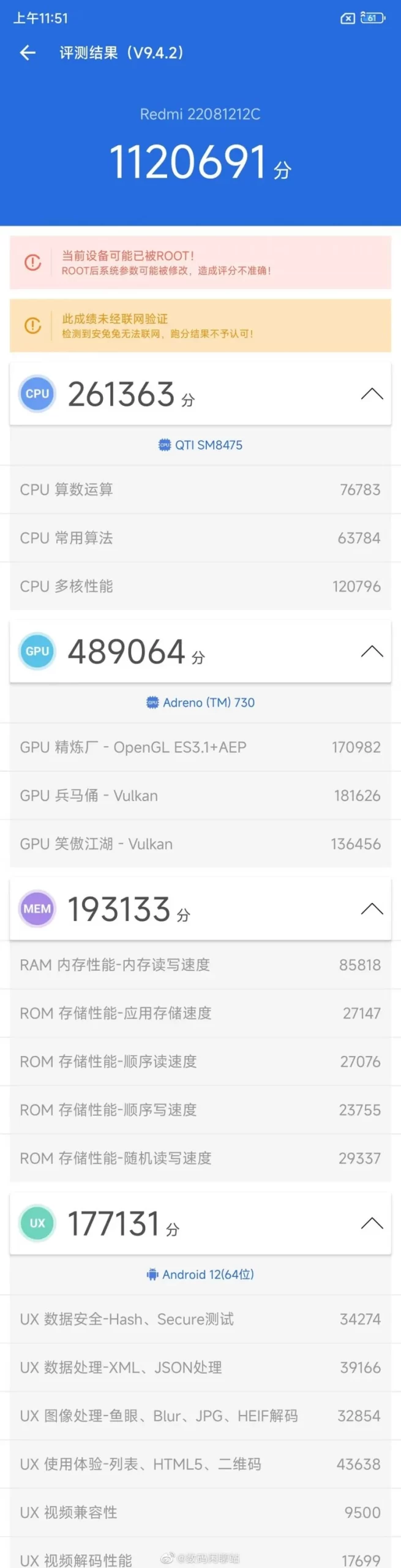 Redmi k50s Pro AnTuTu listing