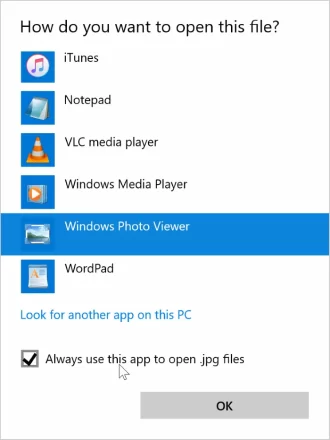 فعال کردن Windows Photo Viewer در ویندوز 10