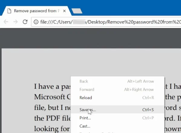 حذف رمز عبور از PDF در ویندوز 10
