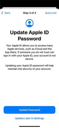 بررسی ایمنی پسوردهای اپل ایدی را به روز کنید
