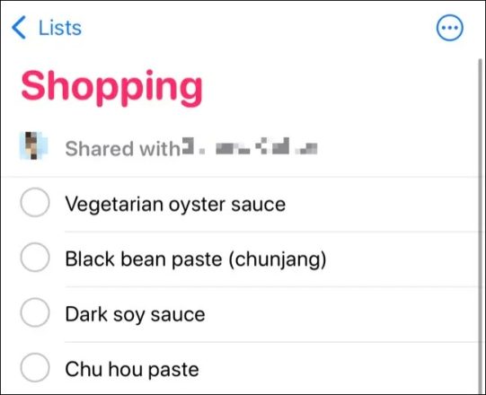 لیست خرید در اپلیکیشن Reminders برای iOS 15