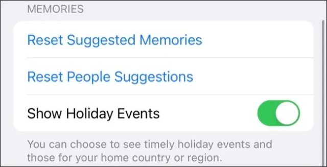 بازنشانی حافظه عکس در iOS 15