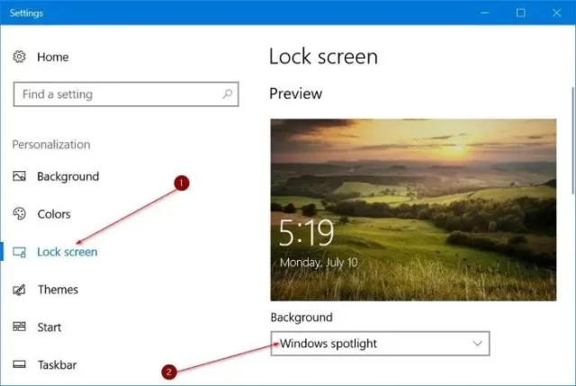 تغییر خودکار تصویر پس زمینه قفل صفحه در ویندوز 10