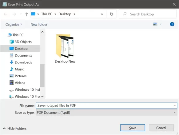  Notepad را به صورت PDF یا HTML در ویندوز 10 ذخیره کنید
