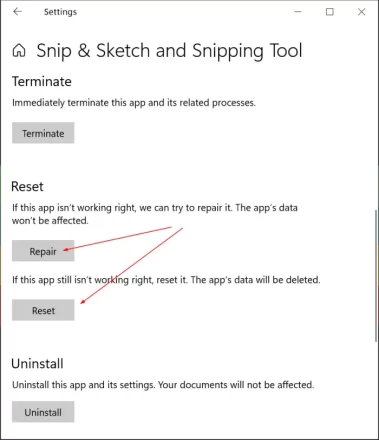 نحوه حذف Snipping Tool و Snip & Sketch در ویندوز 10