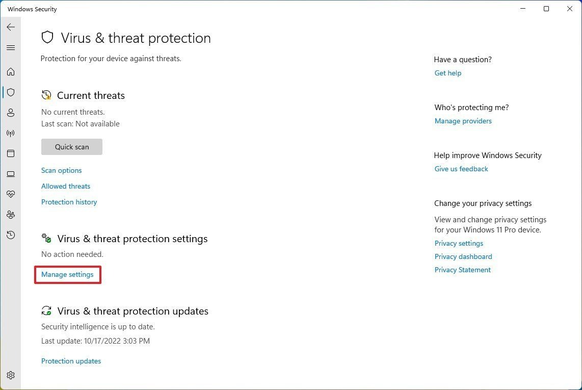 نحوه غیر فعال کردن آنتی ویروس Microsoft Defender در ویندوز 11 1 تنظیمات آنتی ویروس Defender را باز کنید