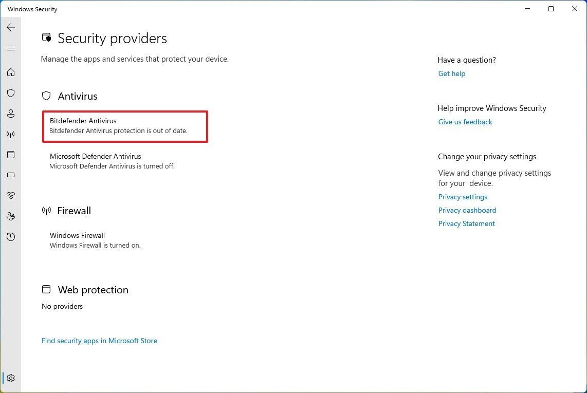 ویندوز 11 تأیید می کند که آنتی ویروس Microsoft Defender غیرفعال است