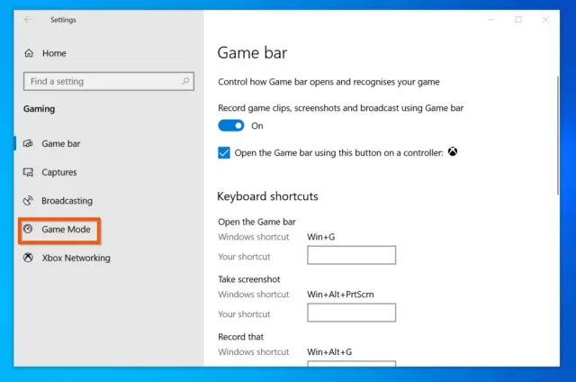 نحوه فعال سازی حالت Game Mode در ویندوز 10 3 در قسمت سمت چپ پنجره، بر روی Game Mode کلیک کنید