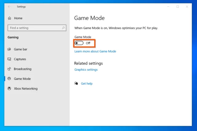 نحوه فعال سازی حالت Game Mode در ویندوز 10 4 در پنجره Game Mode حالت بازی را فعال کنید