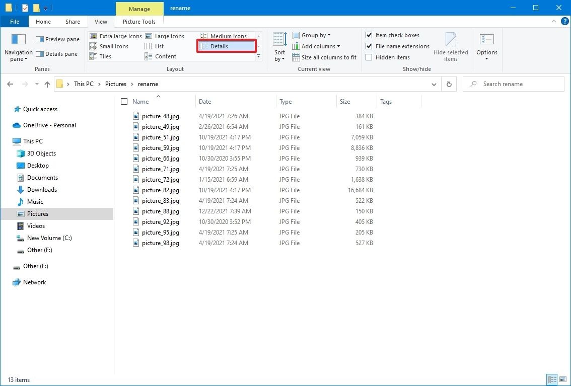 گزینه File Explorer details
