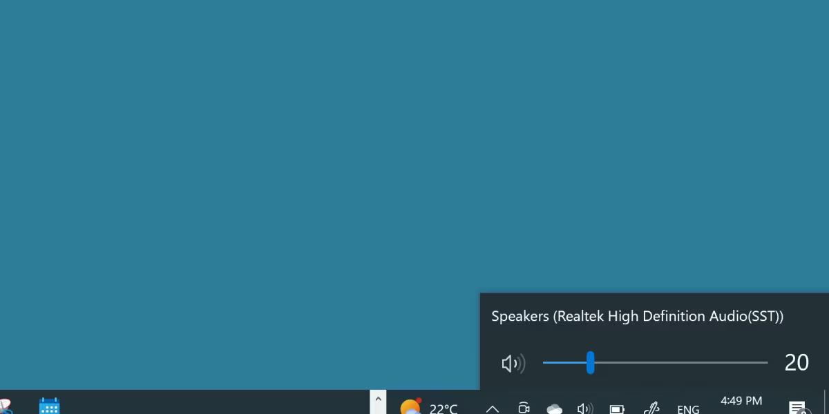 اسکرین شات از نوار لغزنده حجم در ویندوز 11
