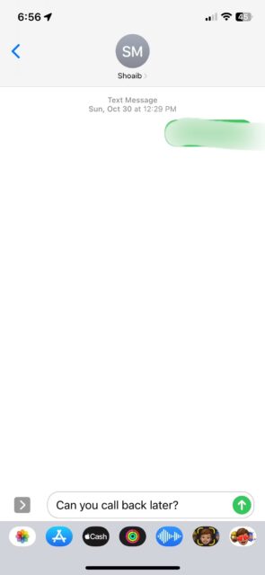 با کشیدن متن روی iMessage وارد کنید