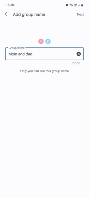 Google Messages منوی نام گروه را اضافه کنید
