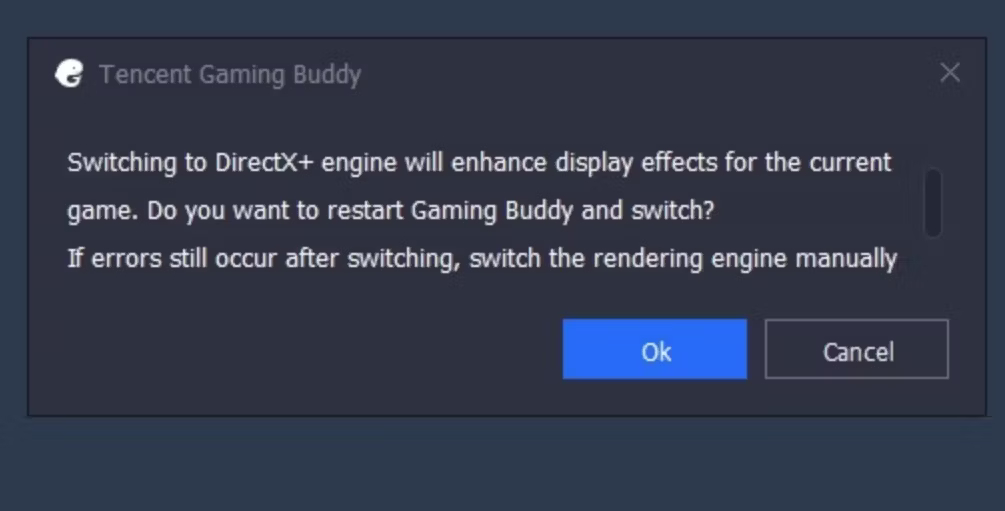 پیام موتور DirectX+ GameLoop