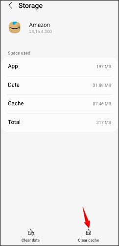 'Clear Cache' را در گوشه پایین سمت راست انتخاب کنید.