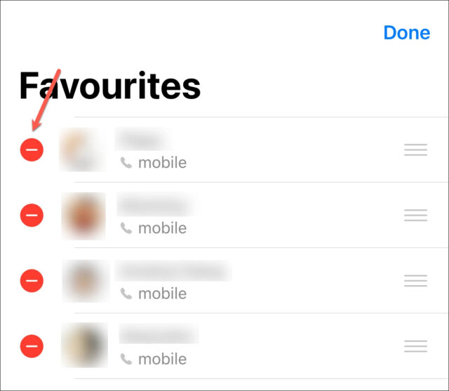 نحوه حذف یک مخاطب از Favorites در آیفون