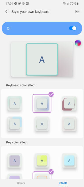 اسکرین شات از طراحی صفحه کلید خود در کافه Keys