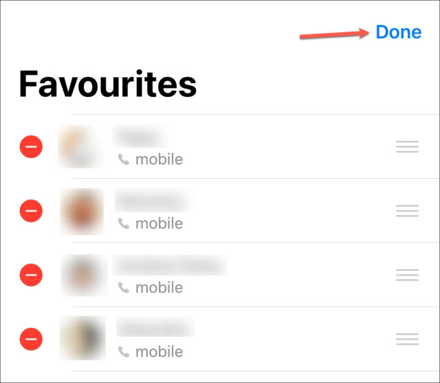 نحوه حذف یک مخاطب از Favorites در آیفون