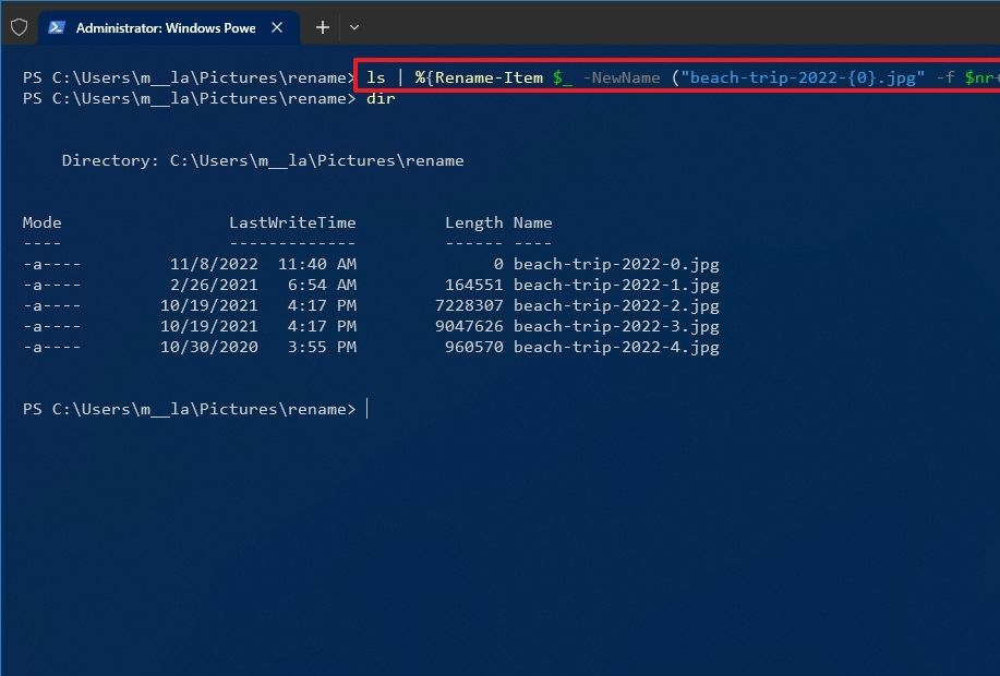 تغییر نام انبوه چندین فایل PowerShell