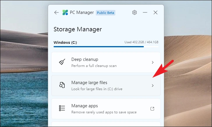 نحوه پیدا کردن سریع و حذف فایل های بزرگ با استفاده از PC Manager در ویندوز 11