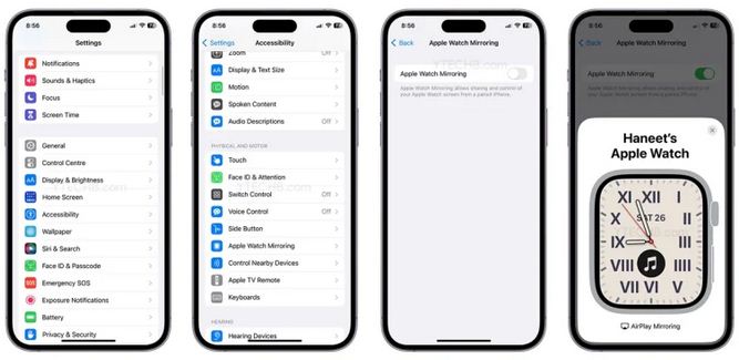 نحوه استفاده از Apple Watch Mirroring در آیفون