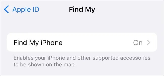 Find My iPhone در iOS 16 فعال است