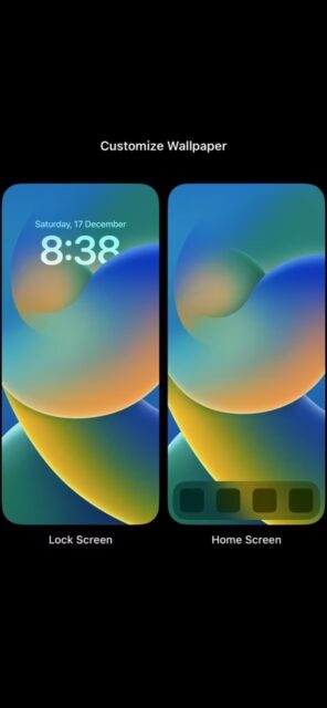 روش تغییر طرح ساعت در صفحه قفل آیفون 1 منو برای انتخاب بین صفحه قفل و صفحه اصلی در iOS در هنگام سفارشی سازی
