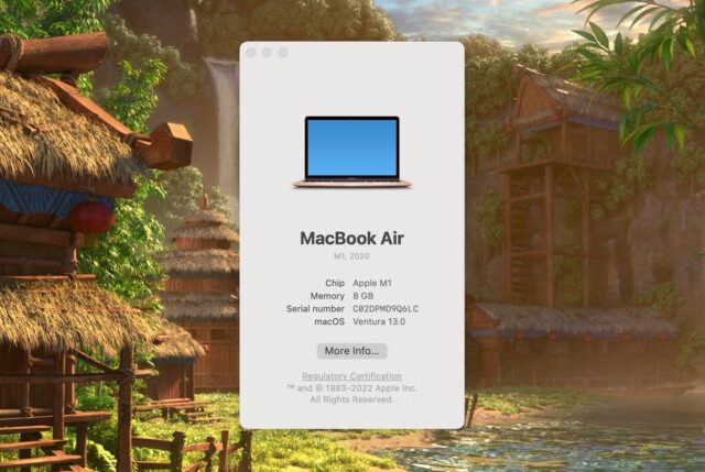 اسکرین شات از پنجره About This Mac