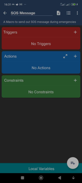 اضافه کردن یک ماکرو پیام SOS در MacroDroid