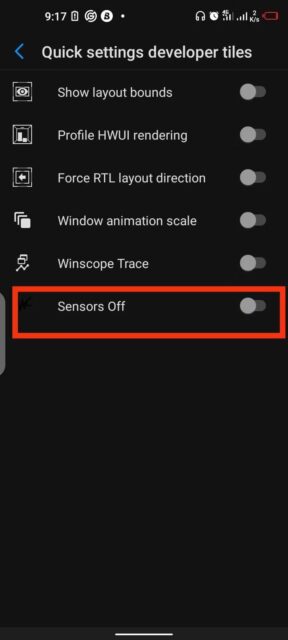 افزودن میانبر خاموش سنسورها به منوی تنظیمات سریع در اندروید