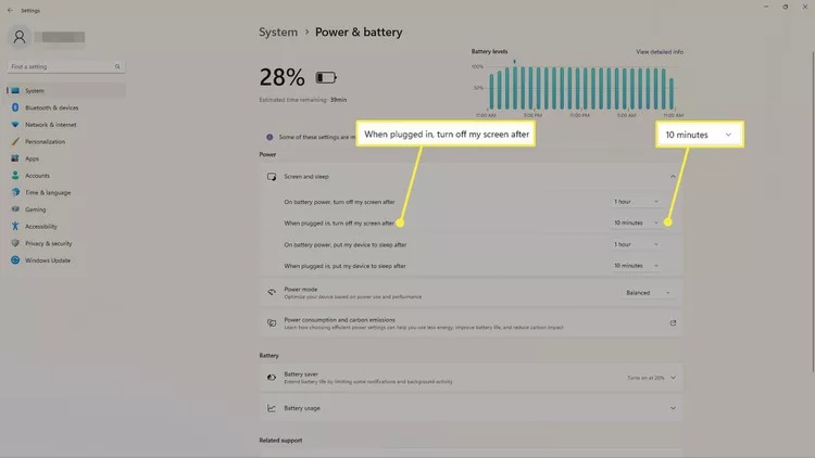 روش تغییر Screen Timeout در ویندوز 11