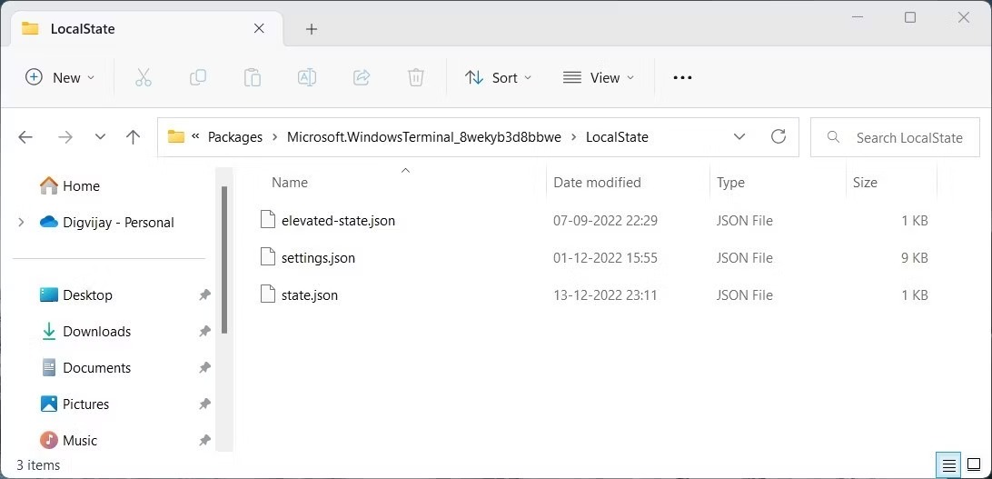 با استفاده از File Explorer ترمینال ویندوز را بازنشانی کنید