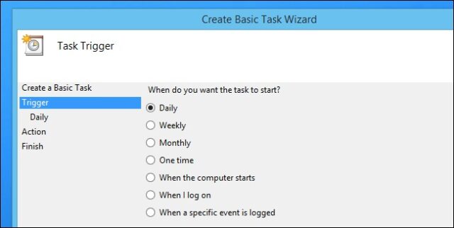 Task Scheduler Basic Task Trigger