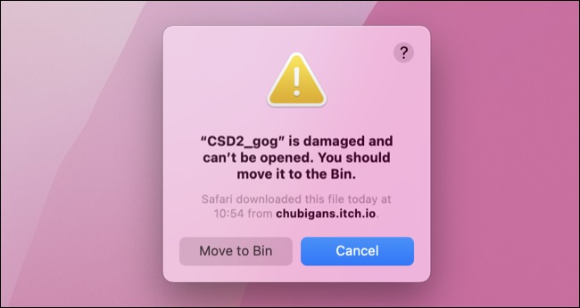 فایل خطای آسیب دیده در macOS است