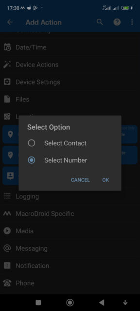 پیکربندی MacroDroid برای اشتراک‌گذاری مکان از طریق پیامک