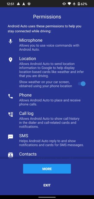 مجوزهای Android Auto