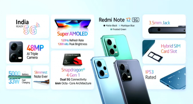 گوشی Redmi Note 12 5G معرفی شد