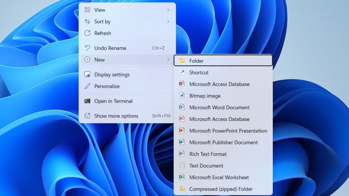با استفاده از منوی زمینه، پوشه جدیدی در ویندوز 11 ایجاد کنید