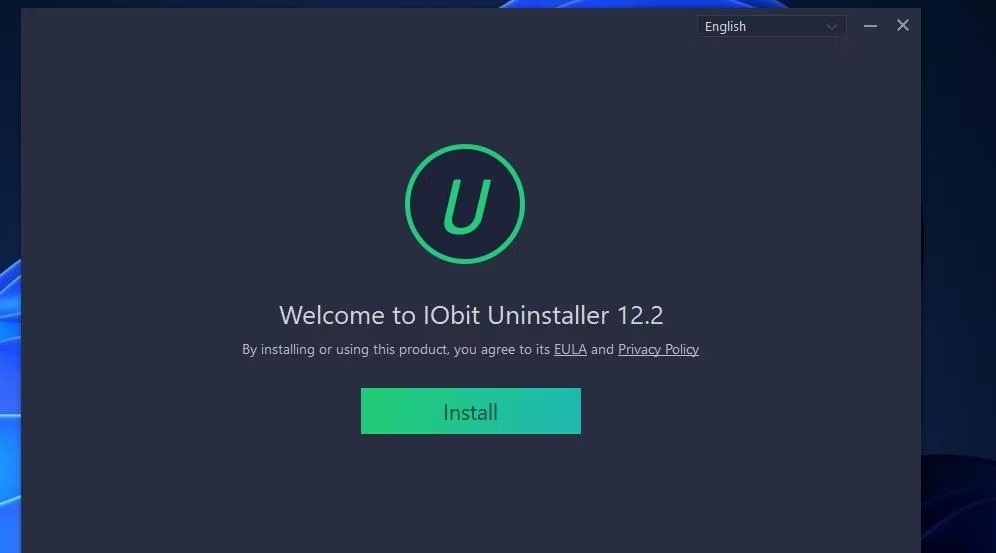 گزینه Install برای IObit Uninstaller