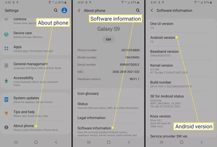 پیدا کردن ورژن اندروید در سامسونگ گلکسی