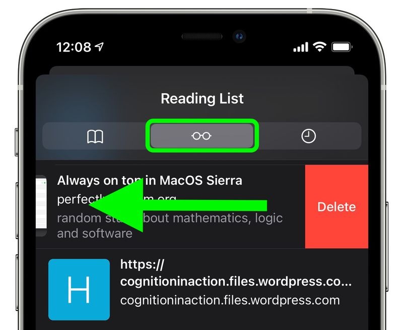 حذف Reading List از سافاری