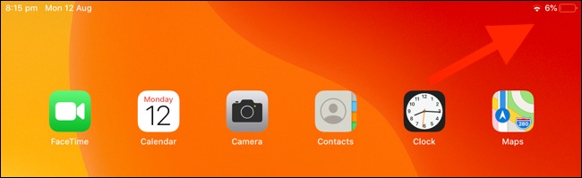 برای استفاده از Control Center، از گوشه سمت راست بالای iPad به پایین بکشید