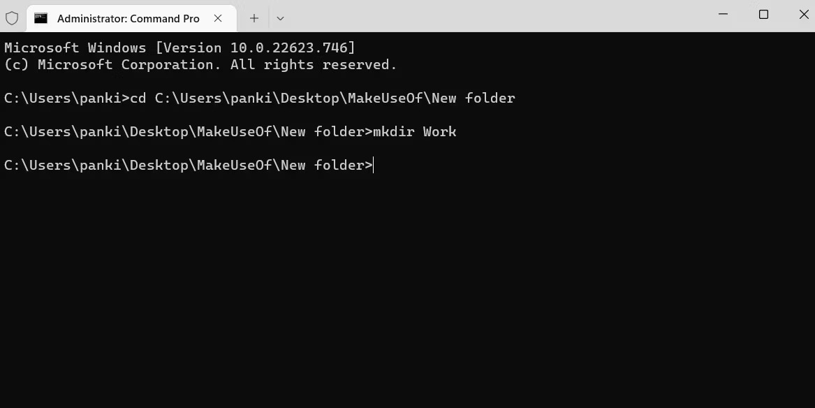با استفاده از Command Prompt در ویندوز 11 پوشه جدیدی ایجاد کنید