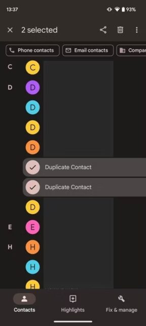 نحوه ادغام مخاطبین یکسان در اندروید 4 انتخاب مخاطبین تکراری در Google Contacts