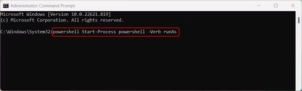 Windows PowerShell را با استفاده از Command Prompt باز کنید