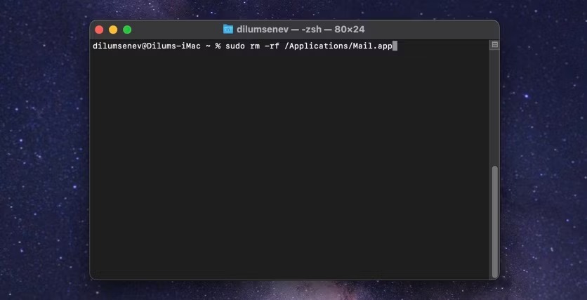 حذف نصب برنامه Mail در مک.