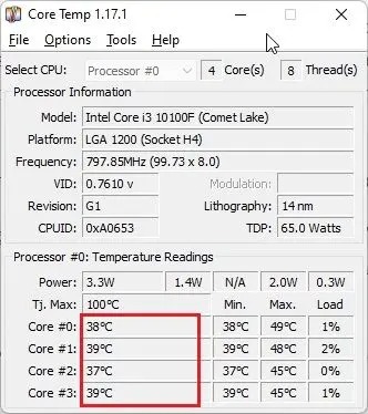 نظارت بر دمای CPU در ویندوز 11 با دمای هسته