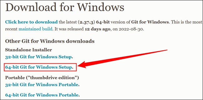 نحوه نصب Git در ویندوز 11 1 دانلود فایل Git برای ویندوز