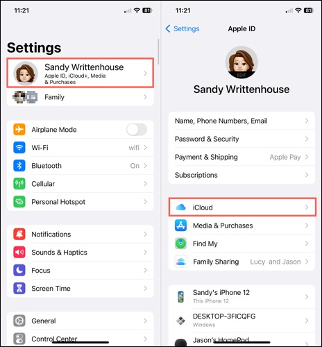 نحوه بک آپ گرفتن از آیفون با iCloud 1 iCloud در تنظیمات آیفون